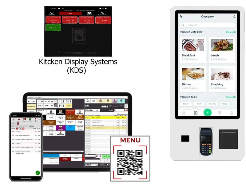 QuickConto restaurant management system with KDS, POS, mobile ordering and online ordering